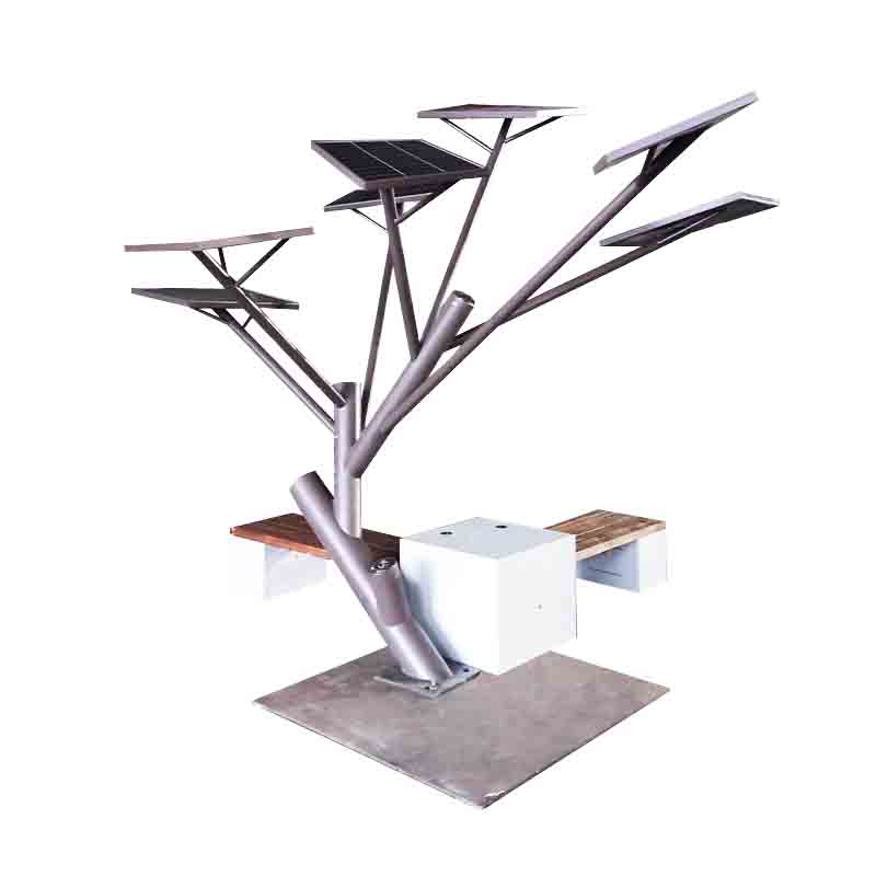 DDK-ST4000 Solar Tree Lavička Vonkajší systém nabíjania Lavička na šírku